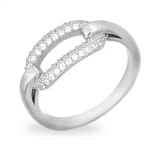 Серебряное кольцо 925, женское, с фианитом, размер 18