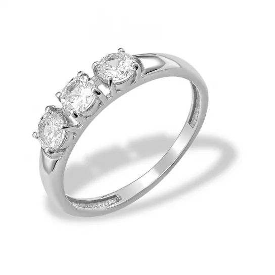 Серебряное кольцо 925, женское, с фианитом, размер 16.5