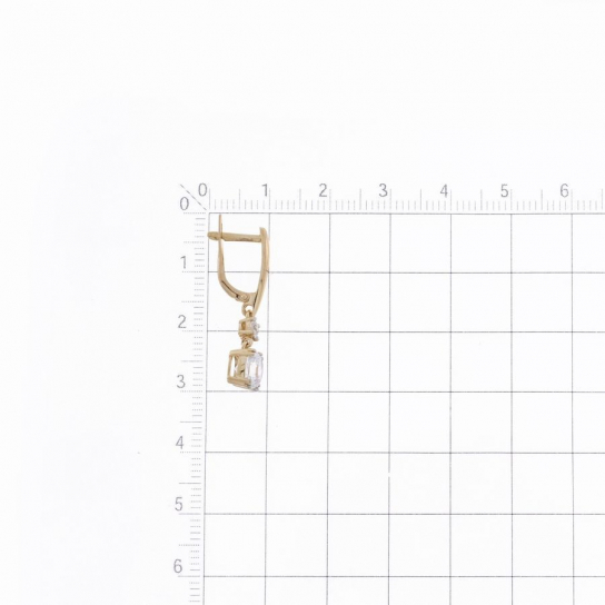 Золотые серьги 585, женские, с фианитом