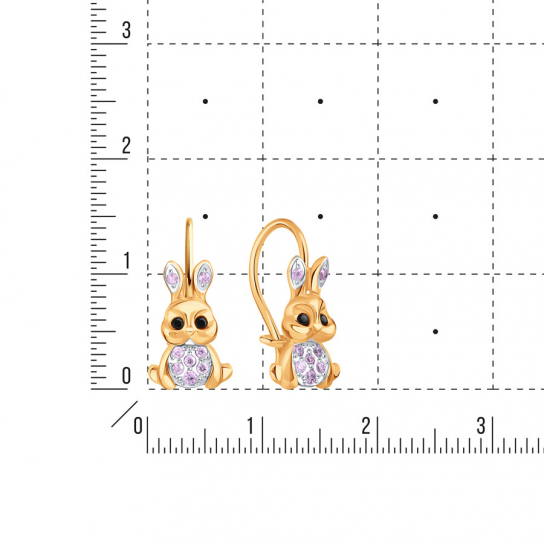 Серьги детские из золота