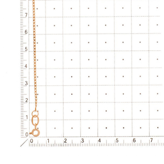 Золотая цепочка 585 на шею, плетение двойной ромб, длина 40 см, цвет красное золото