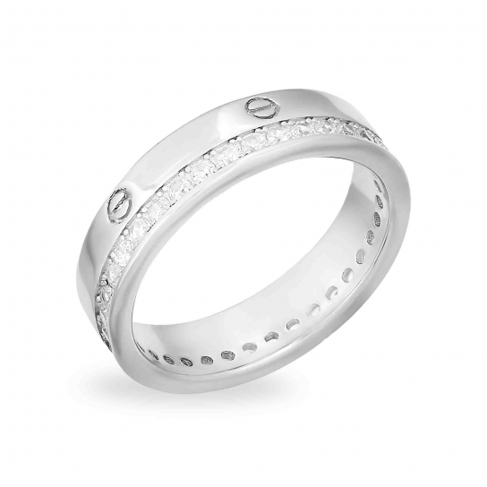 Серебряное кольцо 925, женское, с фианитом, размер 17