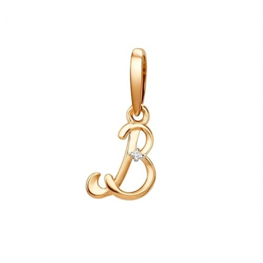 Золотая подвеска 585, женская, с фианитом