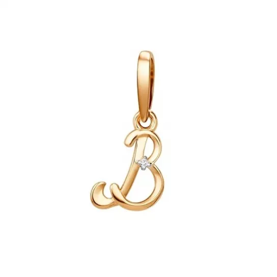 Золотая подвеска 585, женская, с фианитом