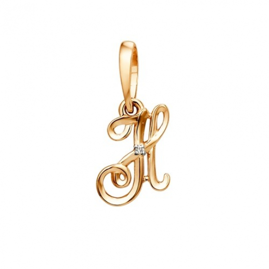 Золотая подвеска 585, женская, с фианитом