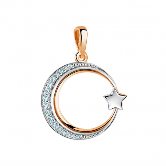 Золотая подвеска 585, с фианитом