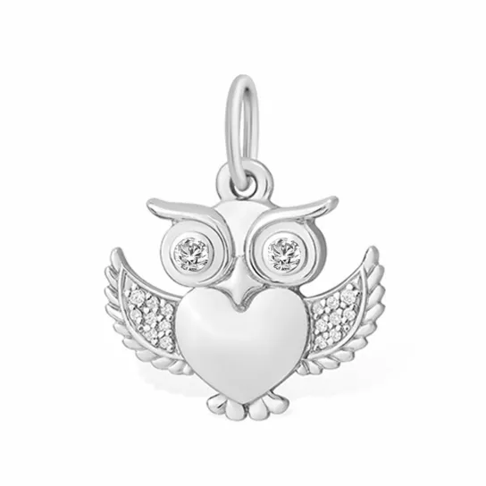 Серебряная подвеска 925, женская, с фианитом