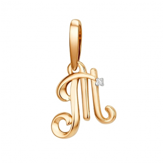 Золотая подвеска 585, женская, с фианитом