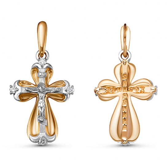 Золотой крестик 585 нательный, на шею