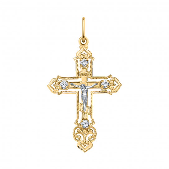 Золотой крестик 585 нательный, на шею