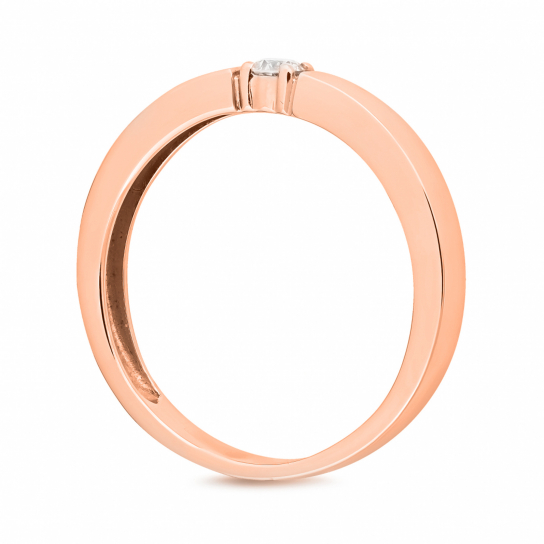 Золотое кольцо 585, женское, с бриллиантом, размер 16