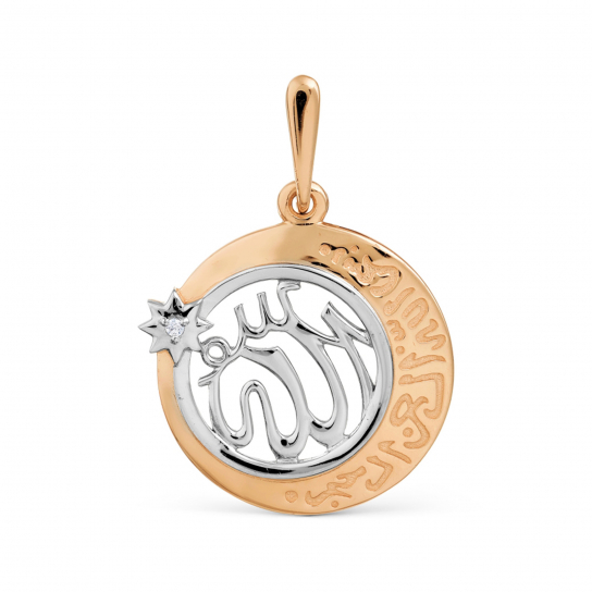 Золотая подвеска 585, с фианитом