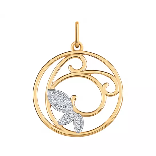 Подвеска с фианитом из золота
