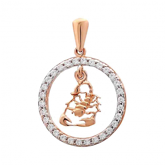 Золотая подвеска 585, с фианитом