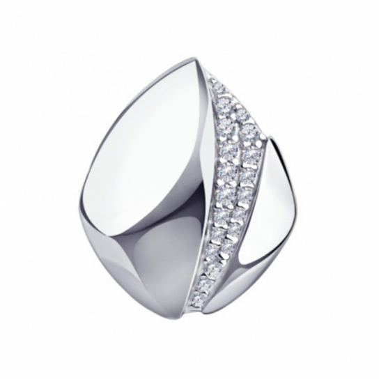 Серебряная подвеска 925, женская, с фианитом