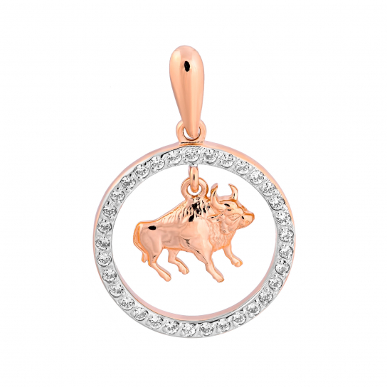 Золотая подвеска 585, с фианитом