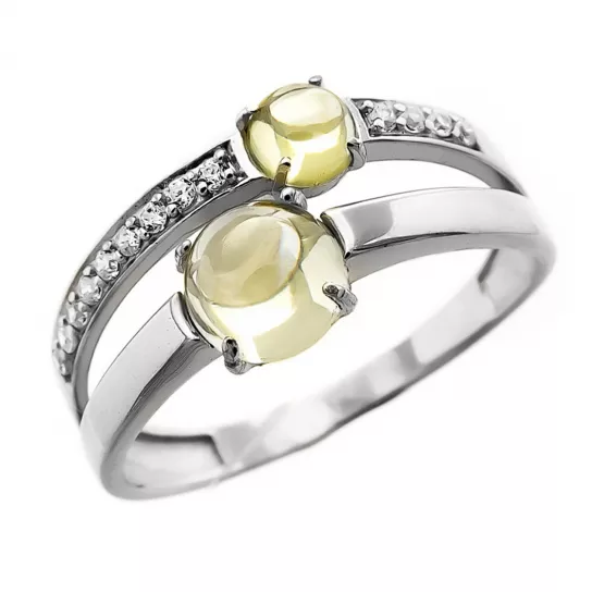 Кольцо с фианитом из серебра