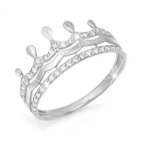 Кольцо с фианитом из серебра