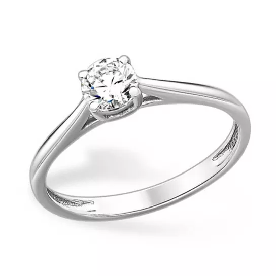 Серебряное кольцо 925, женское, с фианитом, размер 18.5