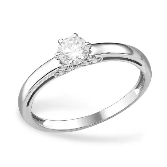 Кольцо с фианитом из серебра