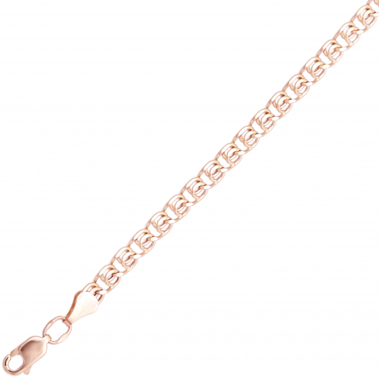 Золотой браслет 585, плетение лав, длина 18 см