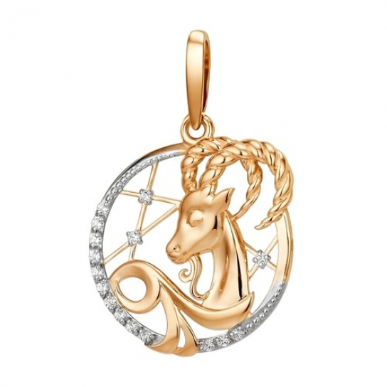 Золотая подвеска 585, с фианитом