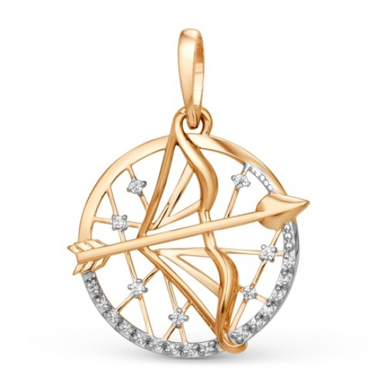 Золотая подвеска 585, с фианитом