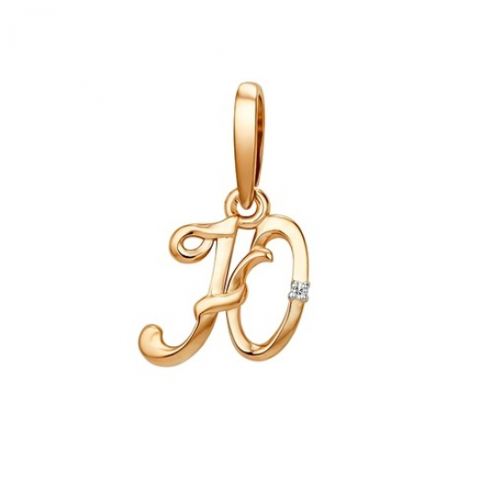 Золотая подвеска 585, женская, с фианитом