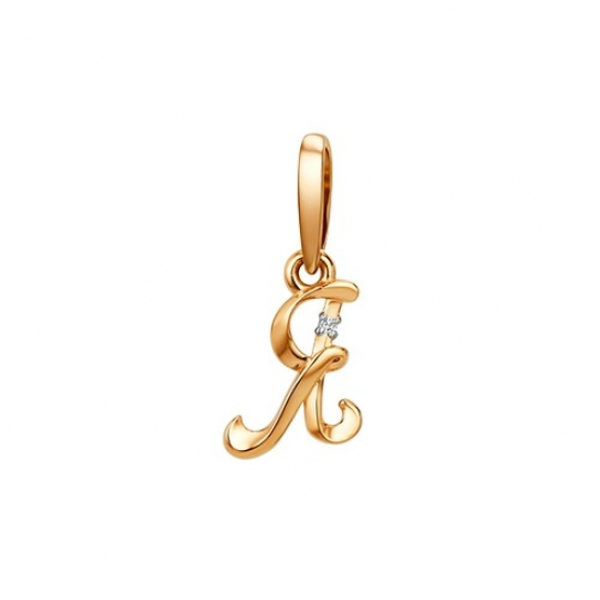 Золотая подвеска 585, женская, с фианитом