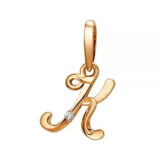 Золотая подвеска 585, женская, с фианитом