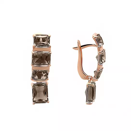 Серьги с раухтопазом из золота