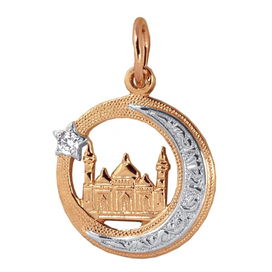 Золотая подвеска 585, с фианитом