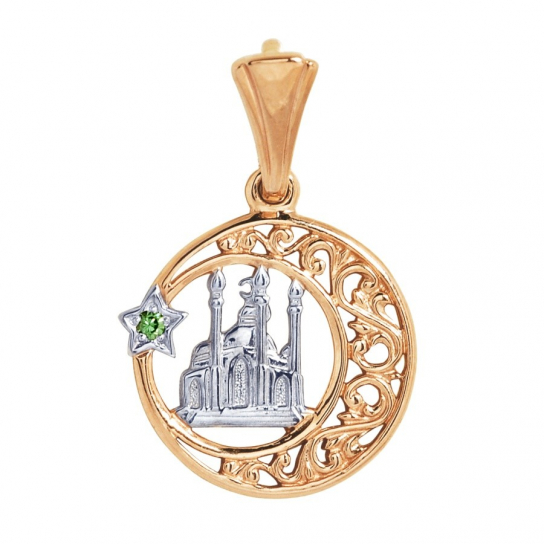 Золотая подвеска 585, с фианитом