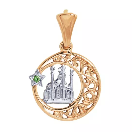 Золотая подвеска 585, с фианитом