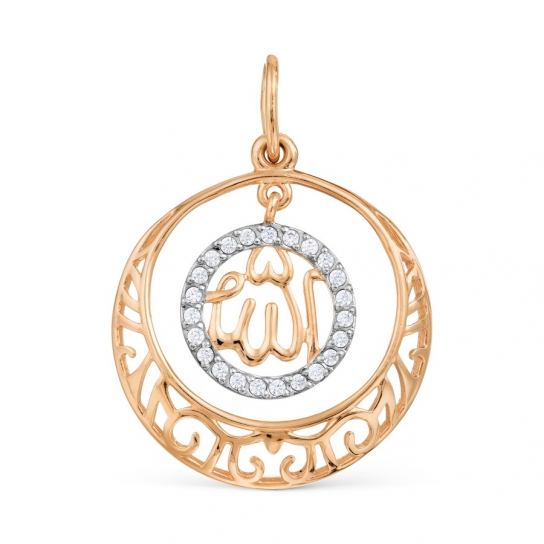 Золотая подвеска 585, с фианитом