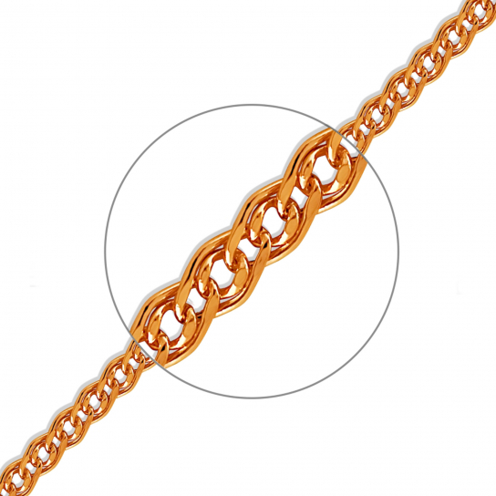 Золотой браслет 585, плетение нонна пустотелая, длина 18 см