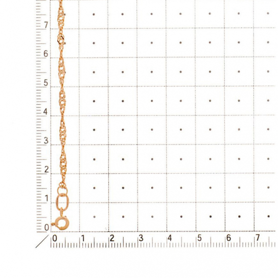 Золотая цепочка 585 на шею, плетение сингапур, длина 50 см, цвет красное золото