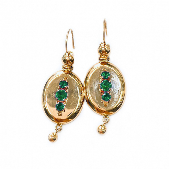 Золотые серьги 585, женские, с фианитом