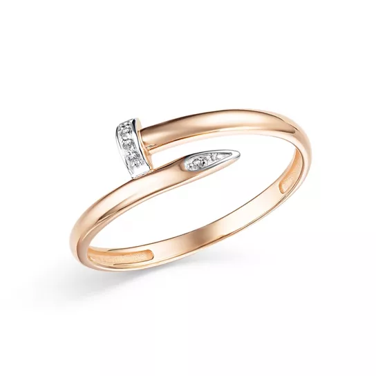 Кольцо с фианитом из золота