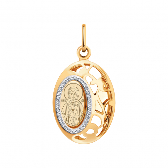 Икона с фианитом из золота