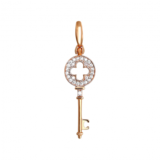 Золотая подвеска 585, женская, с фианитом