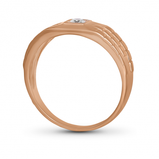 Золотое кольцо 585, женское, с фианитом, размер 18.5