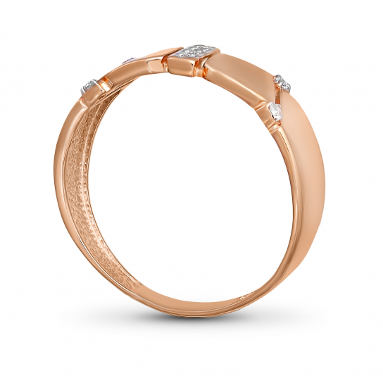 Золотое кольцо 585, женское, с фианитом, размер 17.5