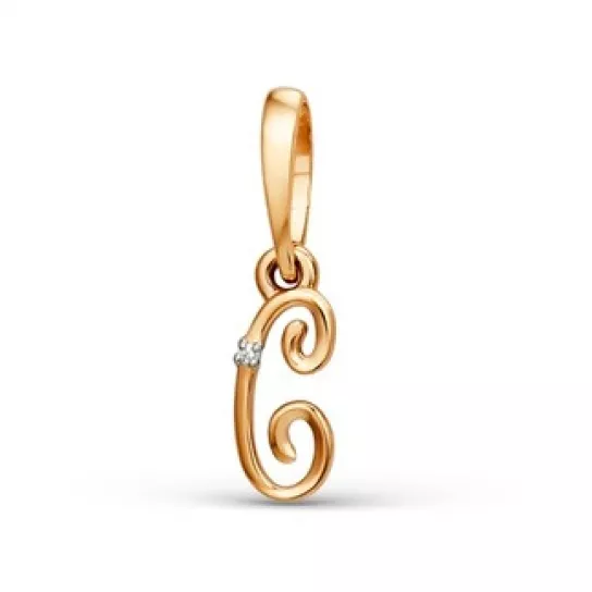 Золотая подвеска 585, женская, с фианитом