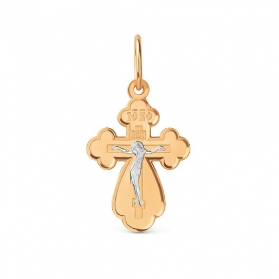 Золотой крестик 585 нательный, на шею