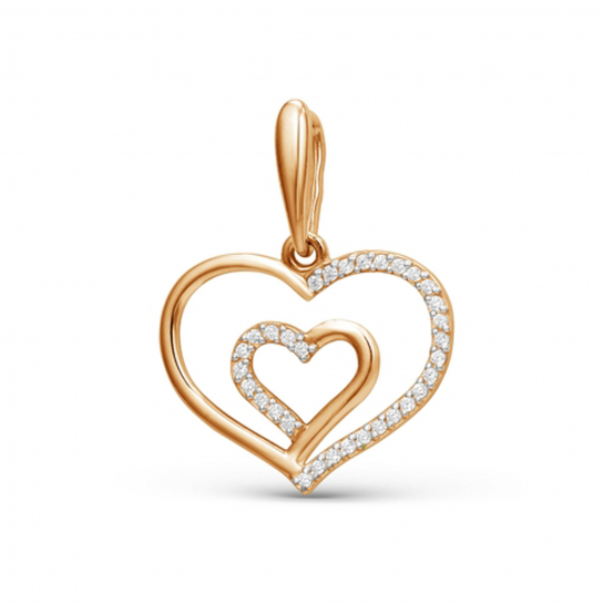 Золотая подвеска 585, женская, с фианитом