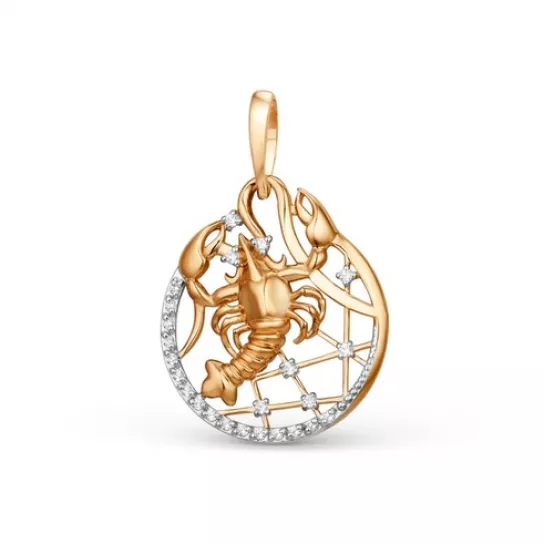 Золотая подвеска 585, с фианитом