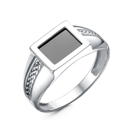 Кольцо-печатка с фианитом из серебра