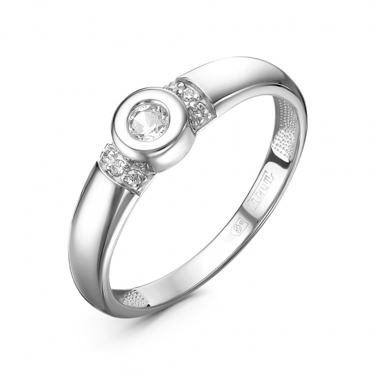 Серебряное кольцо 925, женское, с фианитом, размер 19