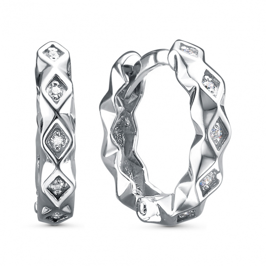 Серебряные серьги 925, женские, с фианитом
